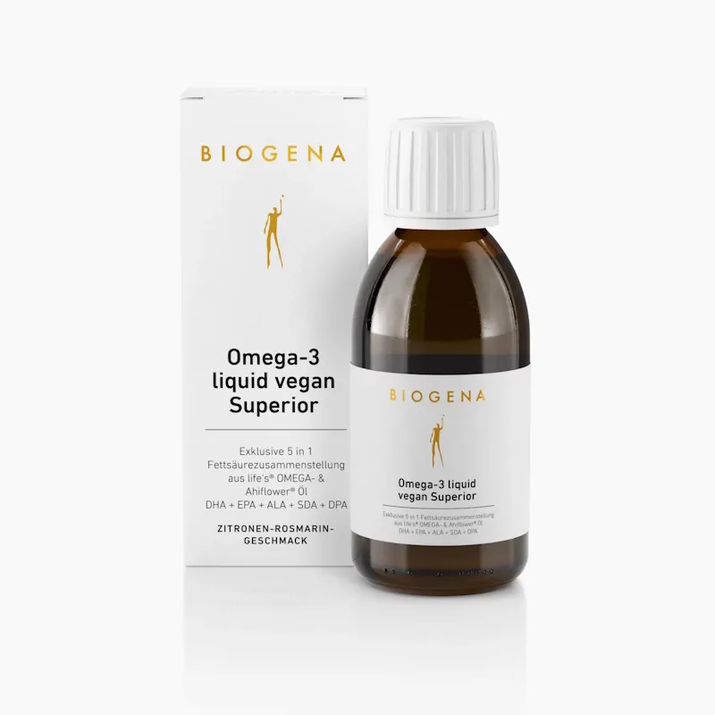 [BIO_060.1] Omega-3 liquid vegan Superior von Biogena | Herz, Gehirn, Nerven (ab 3 Stk. -7%)
